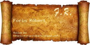 Foris Róbert névjegykártya